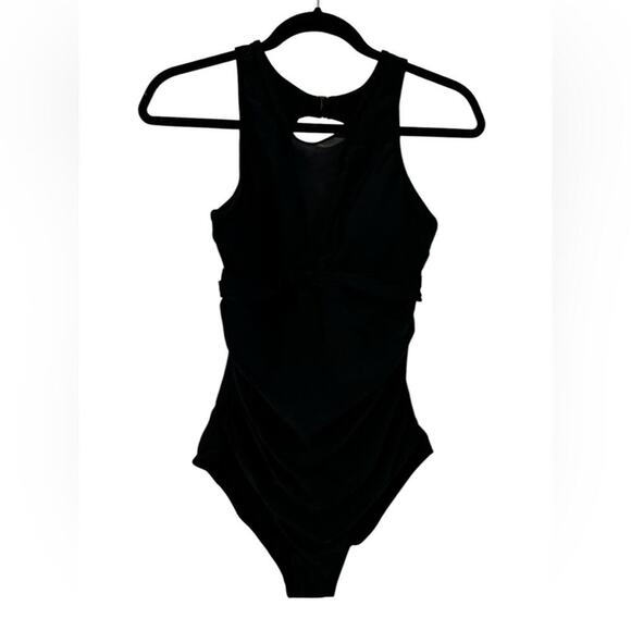 Tempt Me Black One Piece High Neck Monokini Swim Suit Size Medium NWT - Picture 1 of 6